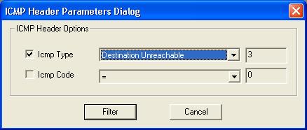 ICMP Header Parametrs Dialog